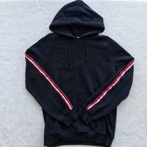 softest all black Pull&Bear motorsports drawstrings unisex hoodie